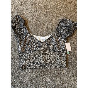 Abound - Black / White Crop Top - XL